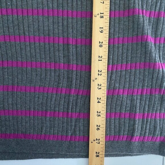 Old Navy Gray Purple Striped Long Sleeve Ribbed Henley Sweater Size XL - Picture 9 of 10